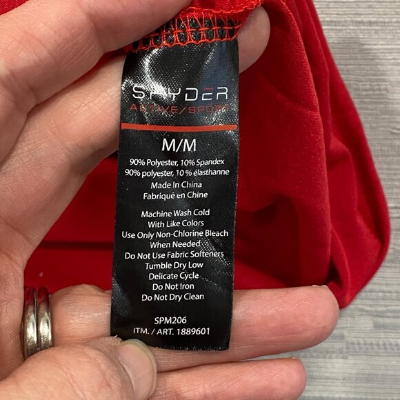 SPYDER Red T Shirt Mens Medium Quick Dry Perforated Lightweight Short Sleeve Tee - Picture 10 of 12